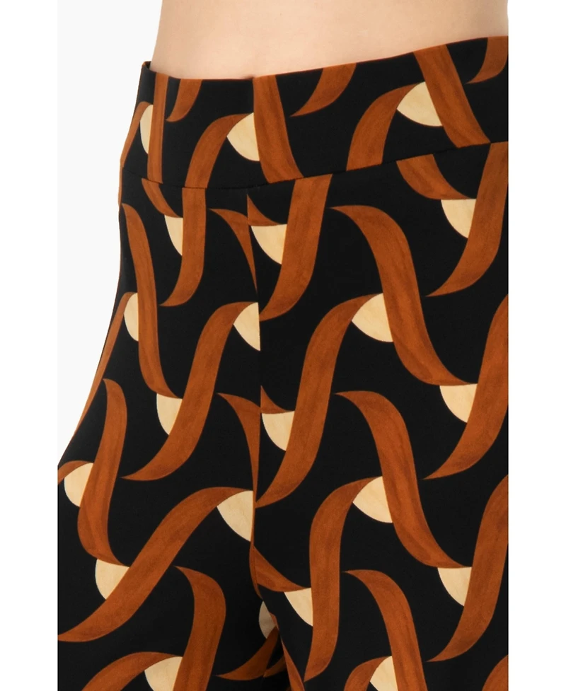 Ivonne Women's Geometric Strech Wide Pants