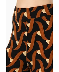Ivonne Women's Geometric Strech Wide Pants