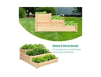 Lucky One 3 Tier Elevated Wooden Garden Bed for Vegetables, Herbs and Flowers
