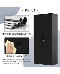 gaomon 72 Inch Heavy-Duty Metal Storage Cabinet with 4 Adjustable Shelves for Garage, Home and Office