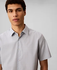 Calvin Klein Men's Windowpane Sup Slim Short-Sleeve Shirt