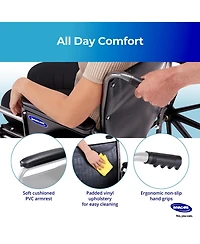 Invacare Essentials EX1 Swing away Footrests and Desk Length Arms 16 Inch Folding Manual Wheelchair
