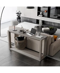 Streamdale Furniture 60" Rectangular Solid Wood Veneer Console Table, Table