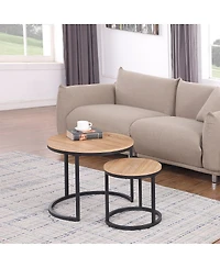 Streamdale Furniture Round Nesting Accent Coffee Table Modern Industrial