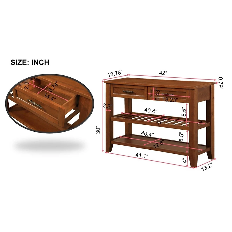 Streamdale Furniture Mid-Century Style Sideboard Buffet with Ample Storage
