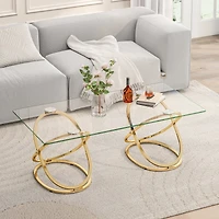 Streamdale Furniture Modern Glass Coffee Table with Ring Frames