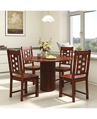 Slickblue Kitchen Dining Chairs Set of 2, Solid Rubber Wood Frame Wooden Seating for Home