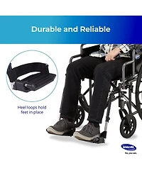 Invacare Wheelchair Legrest Hemi Footrests with Heel Loops, Flip Up Aluminum Footplate and More