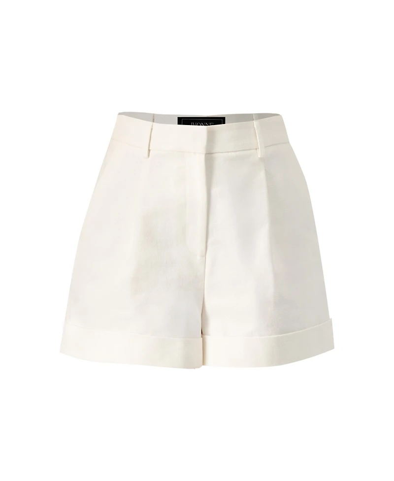 Ivonne Women's Tailored Cotton Single-Button Shorts