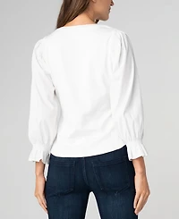 Liverpool Los Angeles Petite Modified V-Neck Blouse