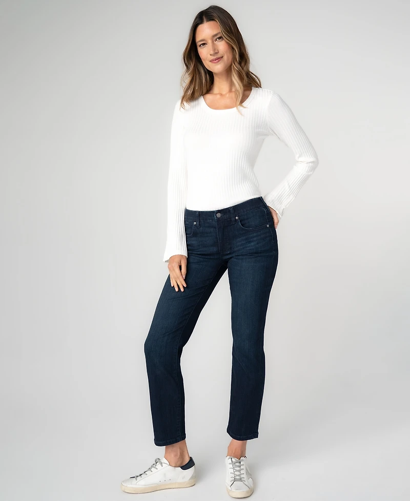 Liverpool Los Angeles Petite Low-Rise Comfort Waist Straight-Leg Jeans