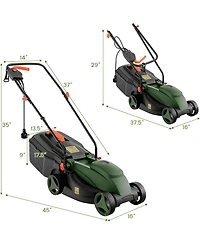 Mecale 10 Amp 13 Inch Electric Corded Lawn Mower with Collection Box