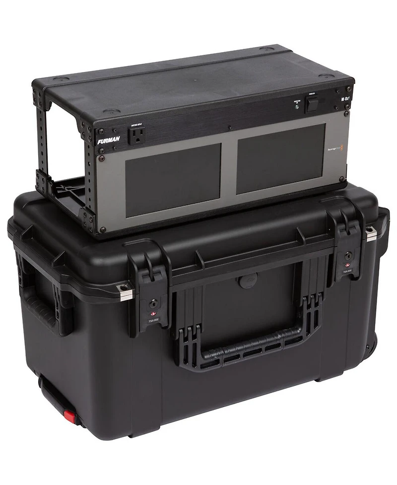 Skb iSeries 4RU Injection Molded Fly Rack Waterproof Wheeled Case, 9" Depth