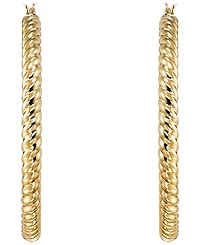 Italian Gold Twist Rope Hoop Earrings in 10k Yellow Gold