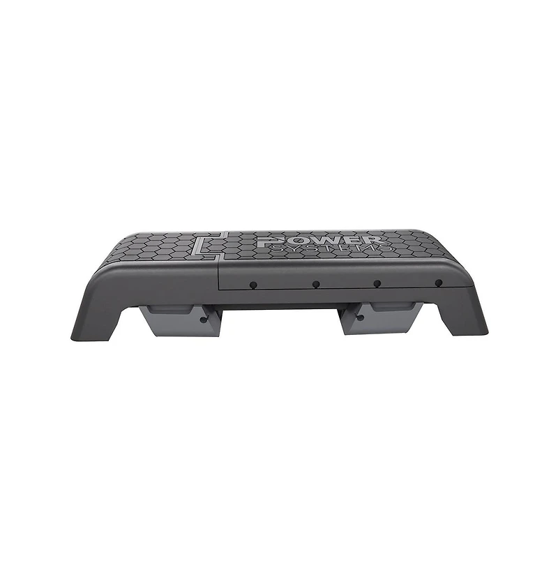 Power Systems Aerobic Deck, Adjustable Fitness Deck Bench With Adjustable Deck and Resistance Band Clips