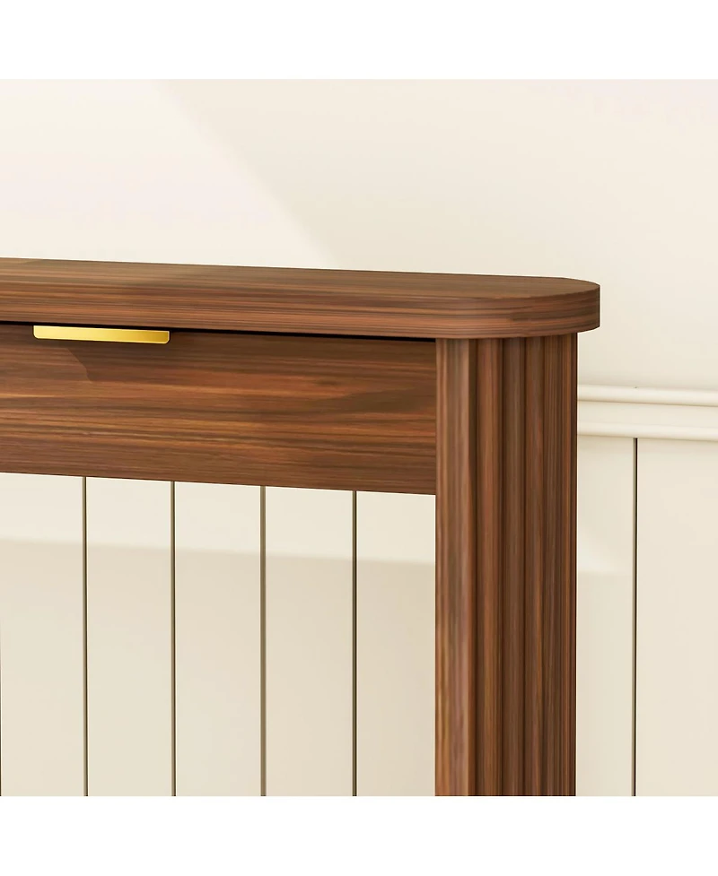 Streamdale Furniture Walnut Wavy Storage Table with Drawers