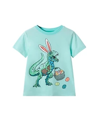 Andy & Evan Toddler Boys Toddler/Child Aqua Easter Dinosaur Graphic Tee