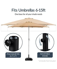 Best Choice Products 123lb Capacity Fillable Mobile Umbrella Base For Patio, Deck, 4 Wheels - Dome Square