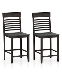 Sugift Dining Chair Set of 2 with Footrests and Solid Wood Frame