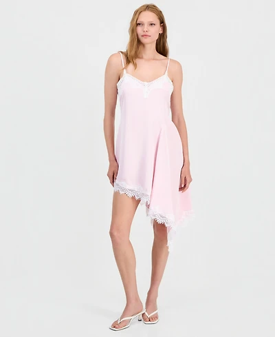Bar Iii Women's Asymmetrical Satin Slip Dress, Macy's Exclusive