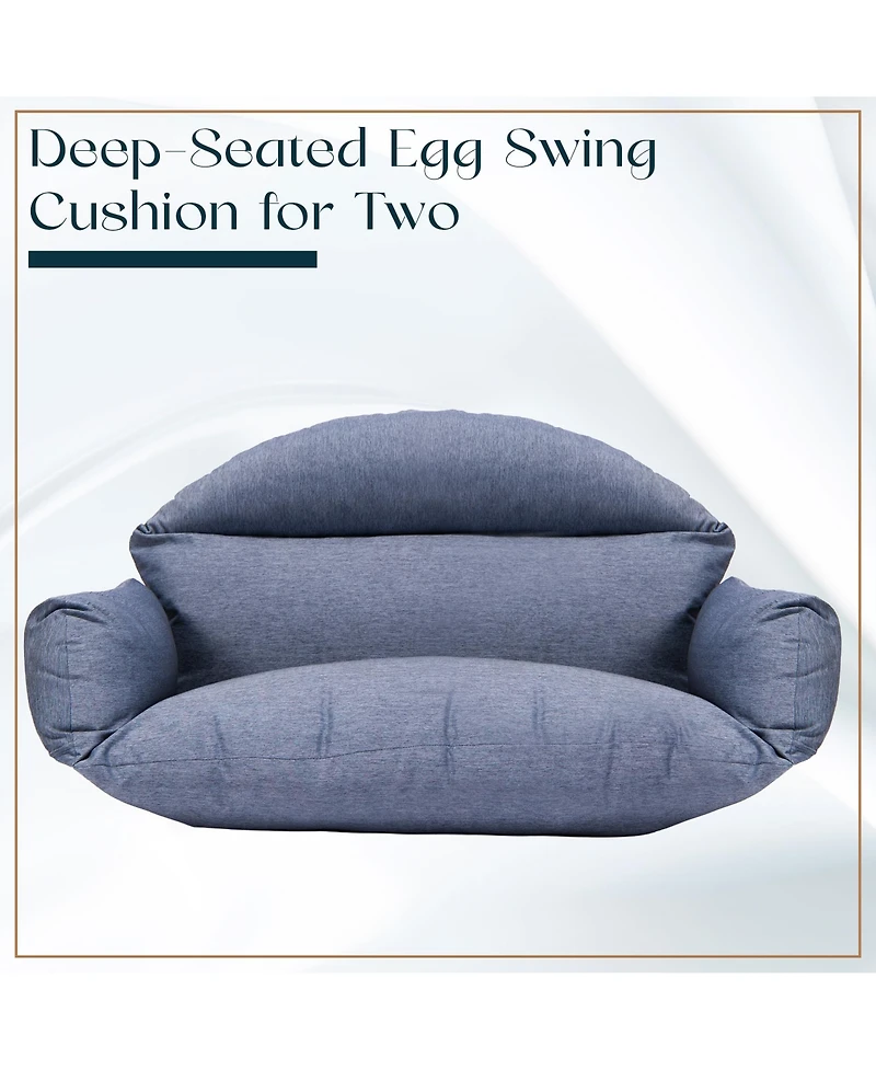 LeisureMod 2-Person Polyester Cushions for Swing Chairs and Hammocks