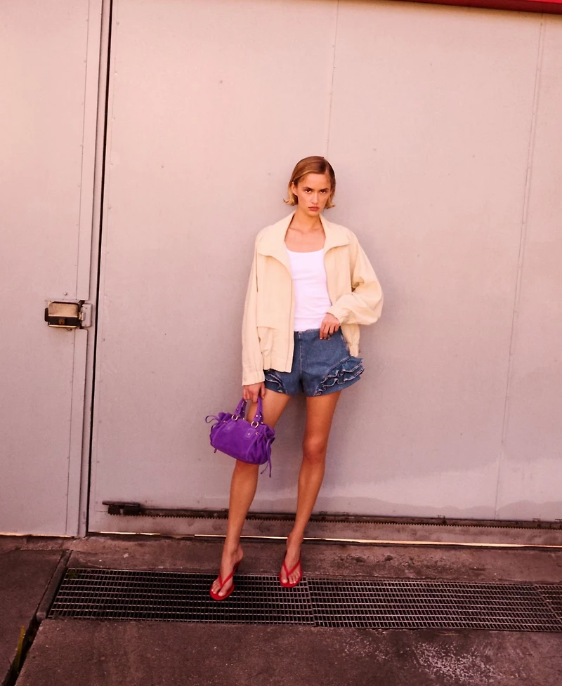 Mango Women's Ruffled Mini Shorts