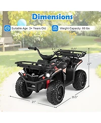 Gymax Electric Atv for Kids 24V Ride on Toy w/Dual Motors and Basket Dirt Quad Vehicle
