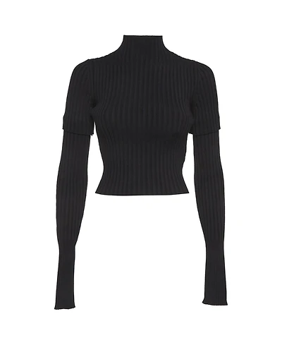 Pre-Owned Balenciaga Women's Rib Knit Cut Up Sleeves Sweater