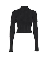 Pre-Owned Balenciaga Women's Rib Knit Cut Up Sleeves Sweater