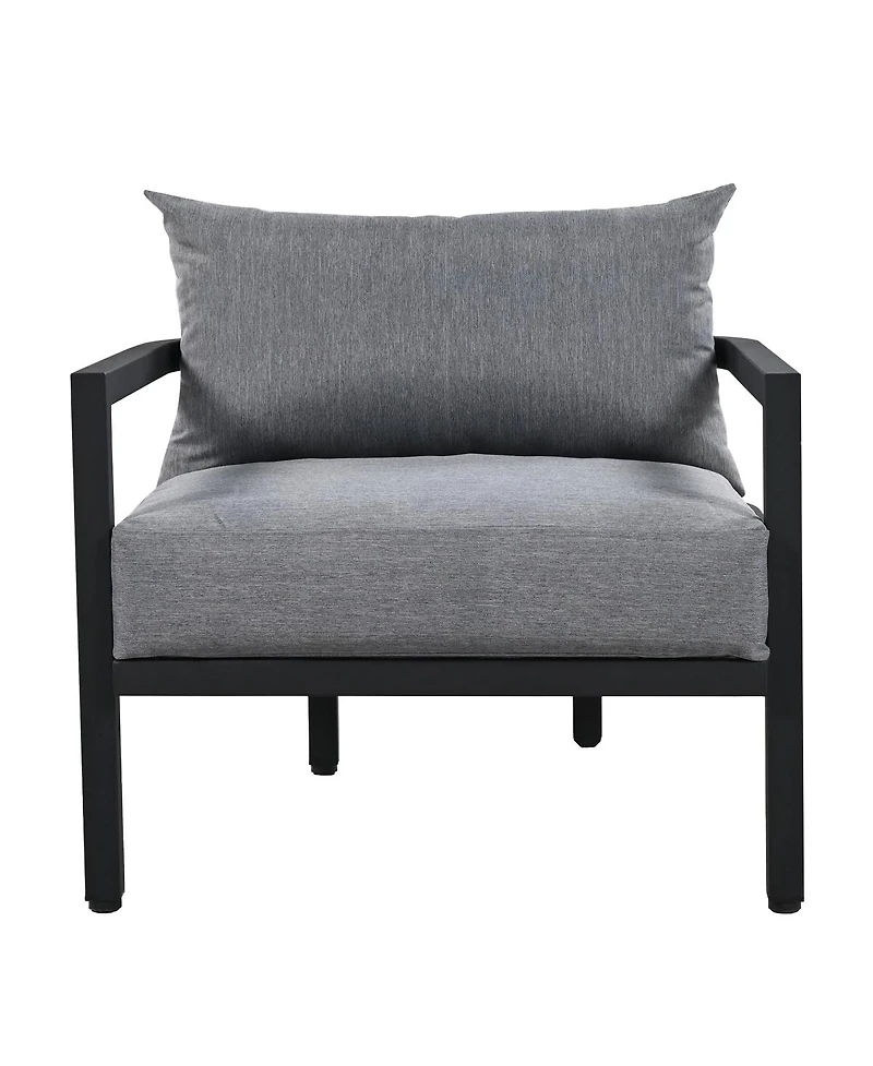 Streamdale Furniture Multi-Person Steel Patio Sofa Set with Coffee Table and Uv-Resistant Cushions