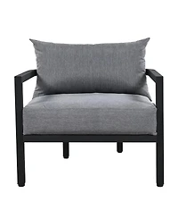 Streamdale Furniture Multi-Person Steel Patio Sofa Set with Coffee Table and Uv-Resistant Cushions