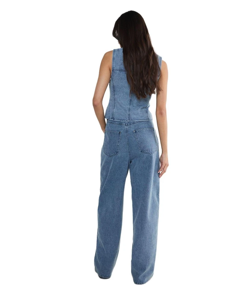Nasty Gal Women's Zip Seam Detail Straight Leg Denim Jeans