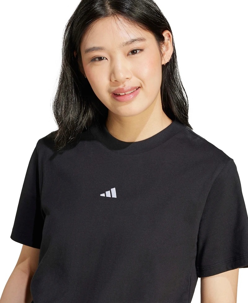 adidas Women's Short-Sleeve Cotton Crewneck Logo T-Shirt
