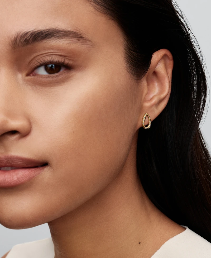 Pandora Stone-Set Oval Stud Earrings