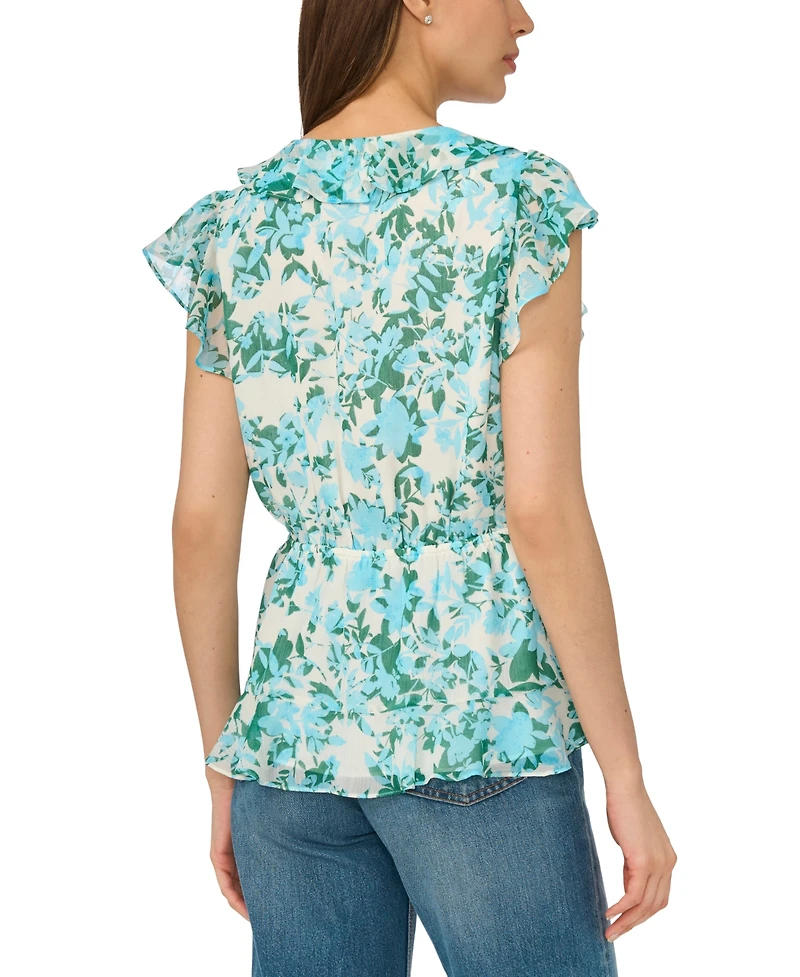 CeCe Women's Ruffle Wrap Top