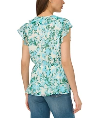 CeCe Women's Ruffle Wrap Top