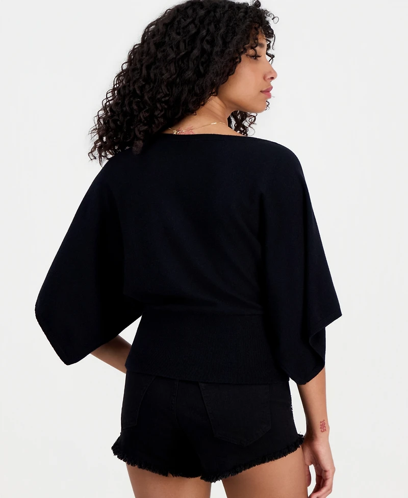 Hooked Up by Iot Juniors' Slouchy Wide-Sleeve Sweater