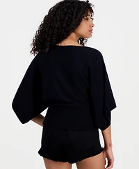 Hooked Up by Iot Juniors' Slouchy Wide-Sleeve Sweater