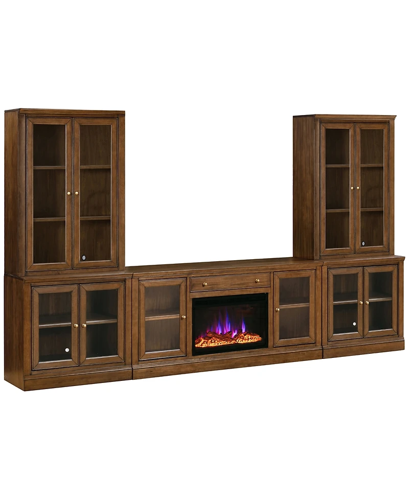 Amren 65" Wood 2 Door Console with Fireplace