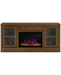 65" 2 Door Console With Drawer And Fireplace