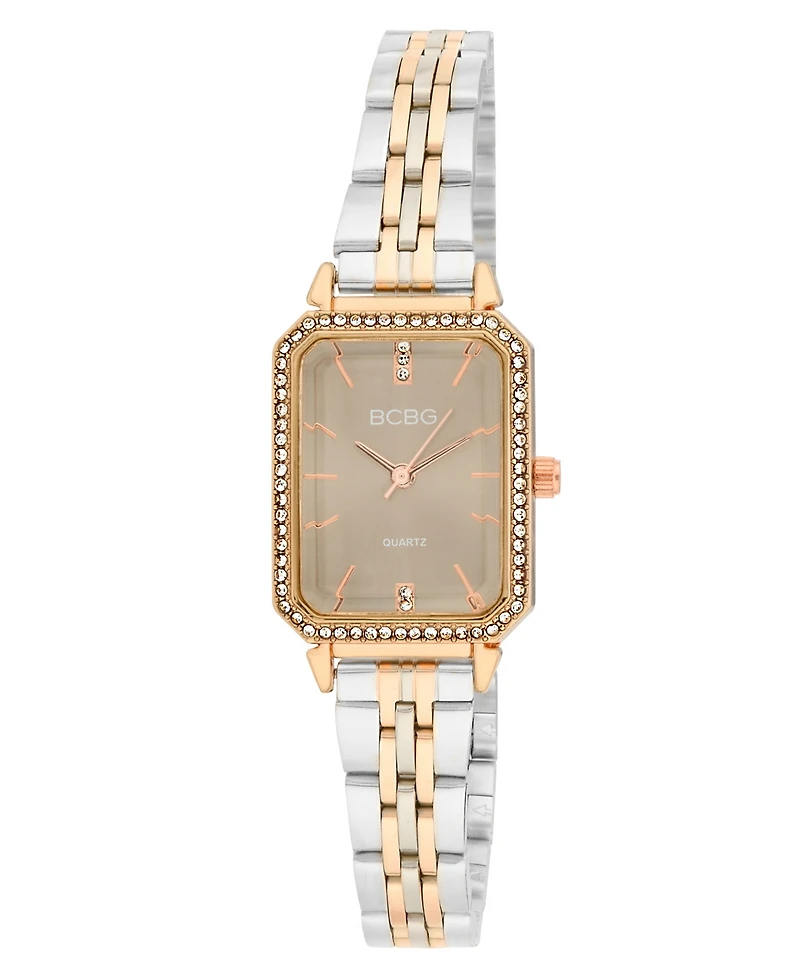 Bcbg Women's Quartz Rectangle Two-Tone Stainless Steel Watch 23mm