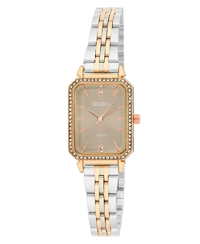 Bcbg Women's Quartz Rectangle Two-Tone Stainless Steel Watch 23mm