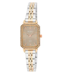 Bcbg Women's Quartz Rectangle Two-Tone Stainless Steel Watch 23mm