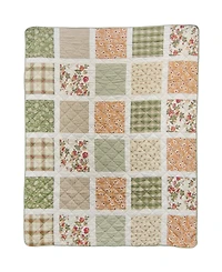 Donna Sharp Peach Rose Cotton Reversible Throw, 50" x 60"