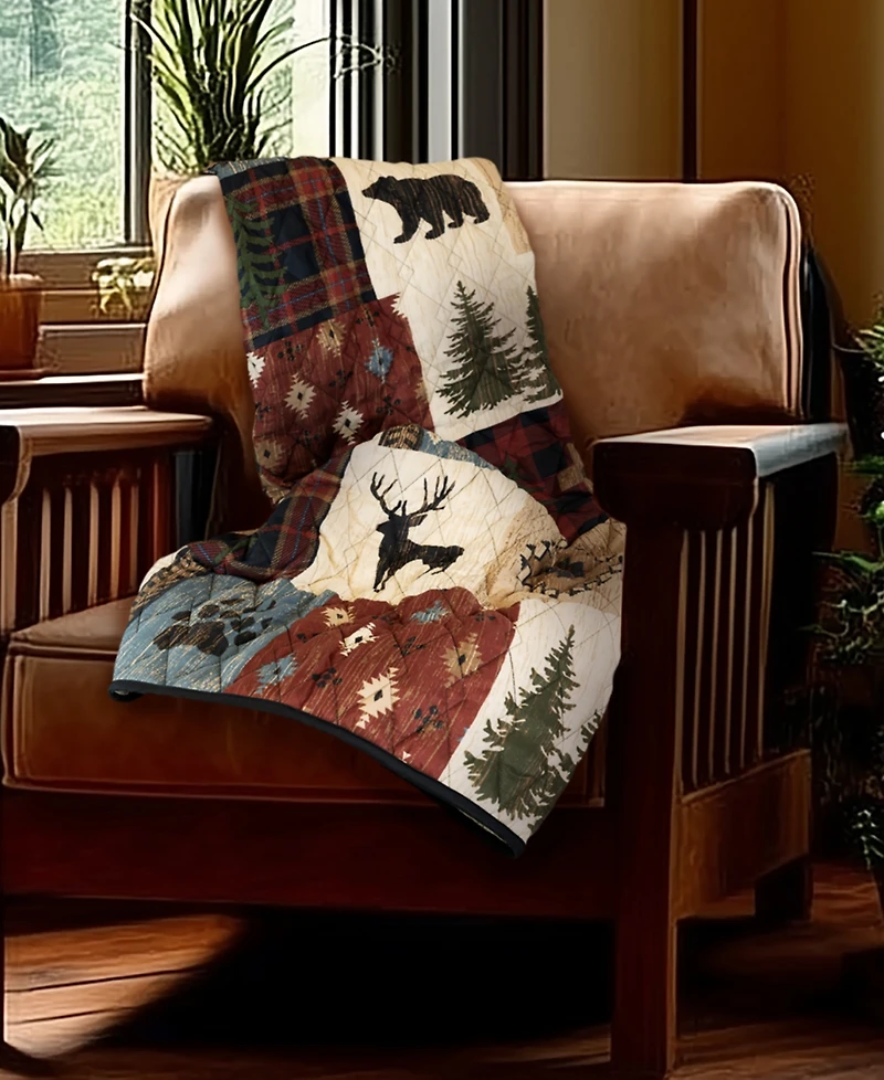 Your Lifestyle Woodland Patch Reversible Throw, 50" x 60"