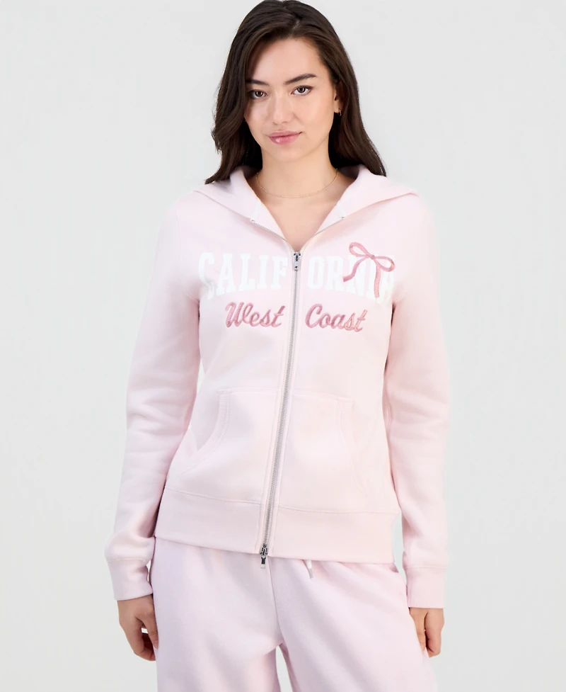 Madden Girl Juniors' Slim-Fit Zip-Up Long-Sleeve Hoodie