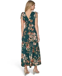 Calvin Klein Women's V-Neck Drawstring Waist Midi Dress