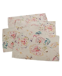 Saro Lifestyle Primavera Linen Floral Design Placemats, Set of 4