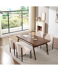 Boyel Living Wooden Dining Chairs Set of 2 Modern Fabric Upholstered Room Chair