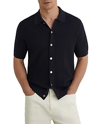 Reiss Men's Phoenix Button Through Textured Shirt